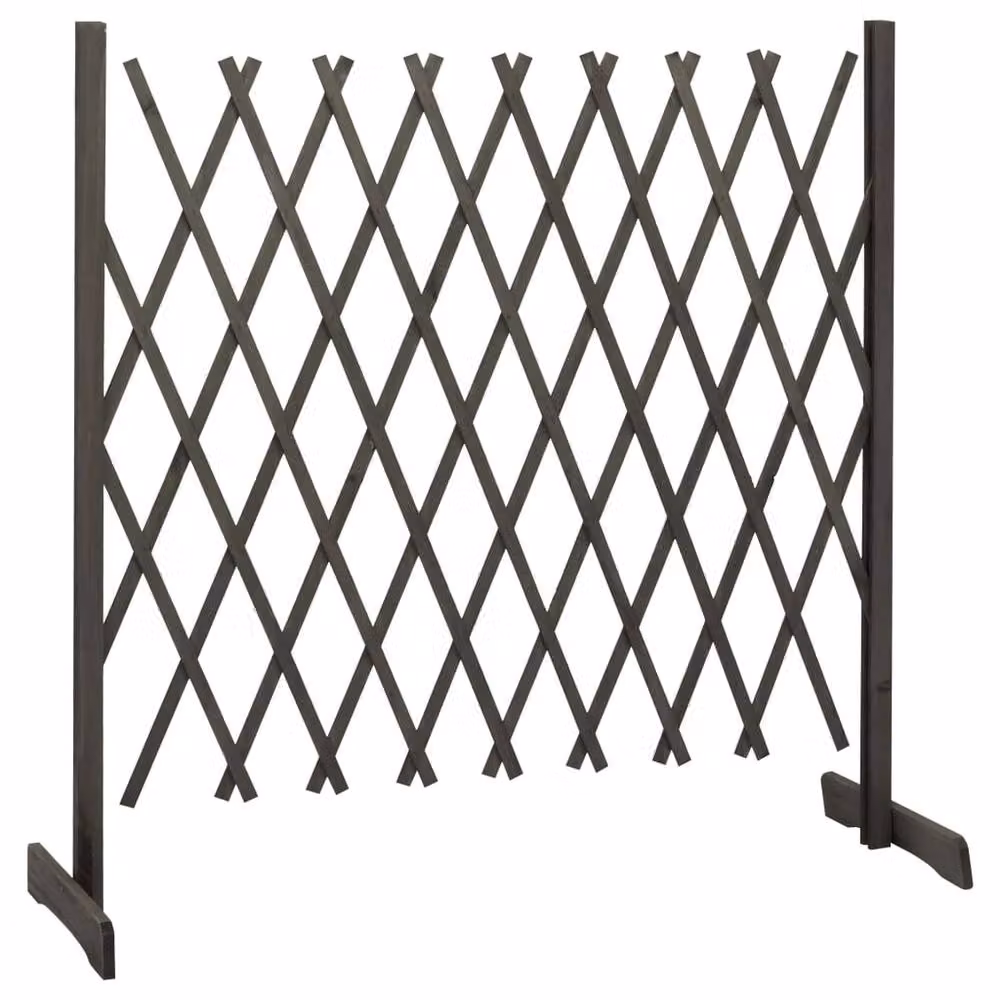 Berkfield Grey Solid Firwood Garden Trellis Fence, H 180 cm x W 100 cm – 2
