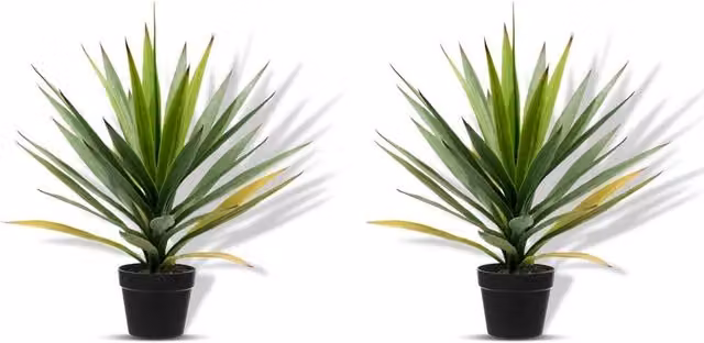 NESTLUNE Set of 2 Green Artificial Agave Succulent Trees, Height: 50 cm – 1