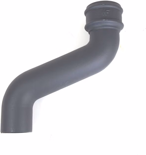 Hargreaves Premier Cast Iron Round Downpipe Offset, Grey, Projection: 23 cm, Height: 15 cm