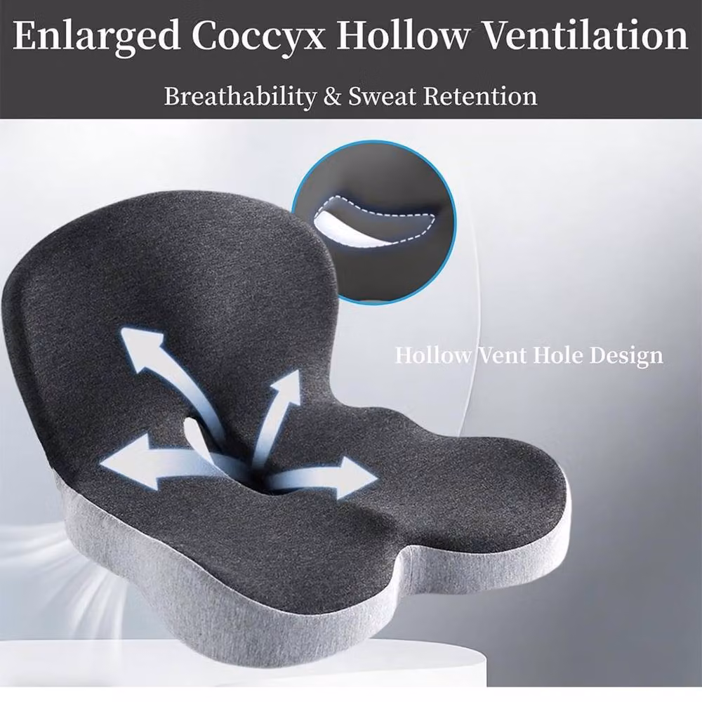 Ventryn Contoured Memory Foam Seat and Back Support Cushion in Black – 5