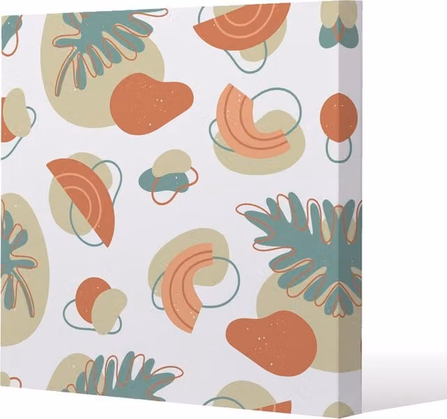 Benjamin Tate Design LTD Botanical Line Art and Floral Canvas Print, Green and Multicolour, 61 x 61 cm