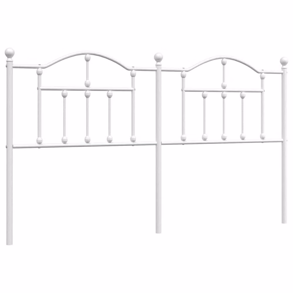 Berkfield Home Classic Metal Headboard in White – 2