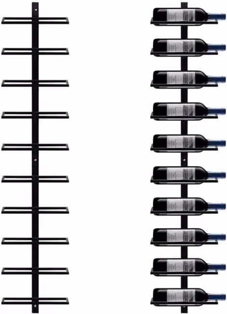 FLAVORA Wall Mounted Metal Wine Storage Rack in Matt Black, W: 100 cm, D: 15 cm, H: 10 cm – 1