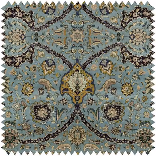 House of Hackney Zanjan Velvet Fabric Sample in Blue