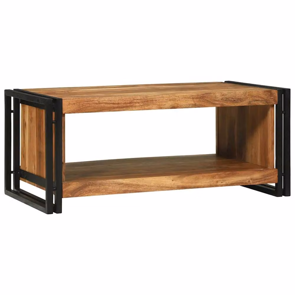 Berkfield Home Acacia Wood Coffee Table in Brown, W: 90 cm, D: 50 cm, H: 38 cm – 2