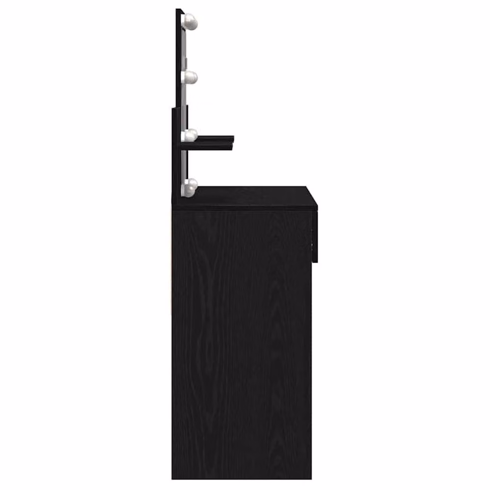 Berkfield Home Elegant Dressing Table with Hollywood LED in Black Oak, W/D/H: 100 x 40 x 130 cm – 4