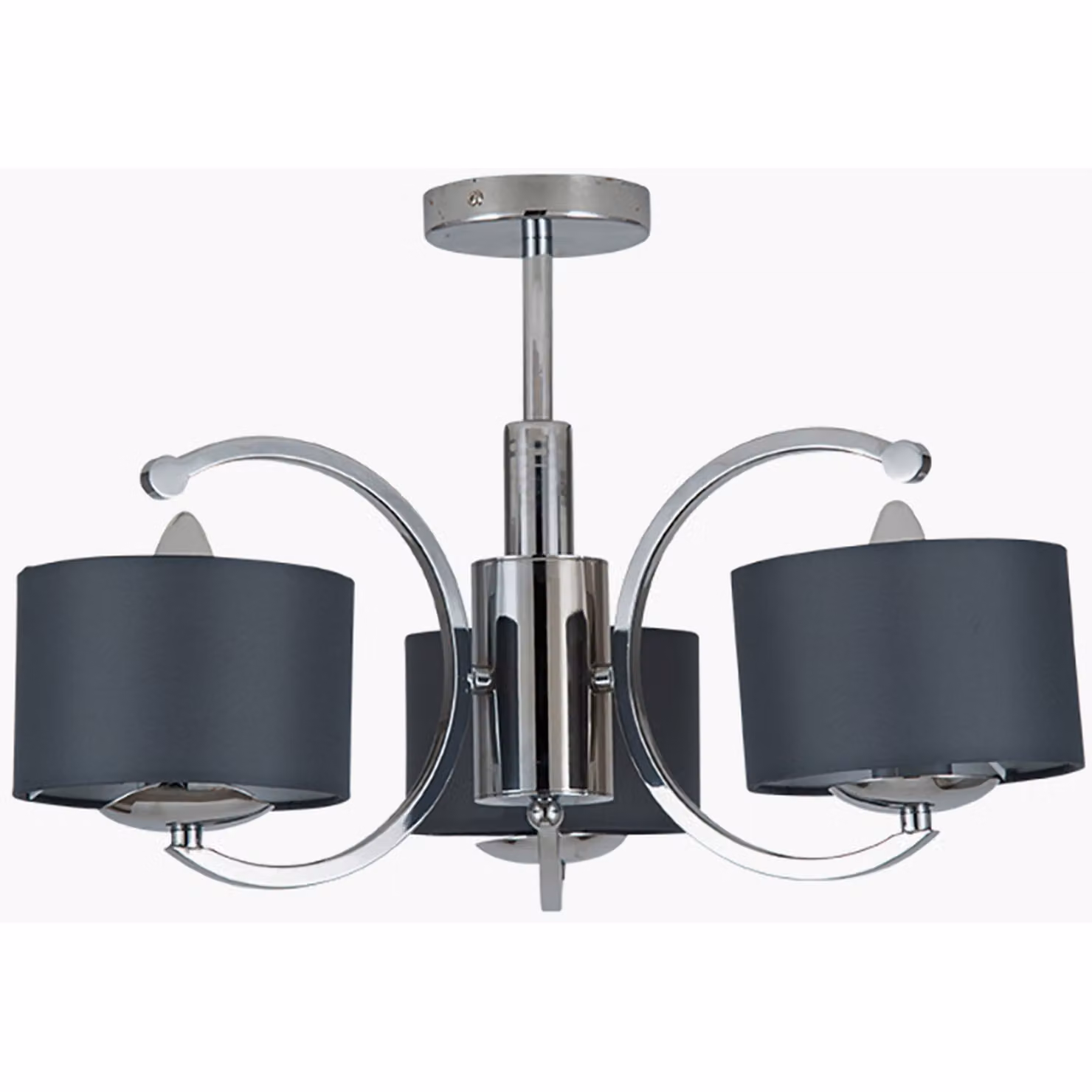 Pacific Lifestyle 3 Arm Modern Multi Flush Ceiling Light in Silver and Grey – 2