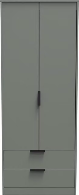 Ready Assembled 2 U Fuji 2 Door 2 Drawer Wardrobe in Pale Green