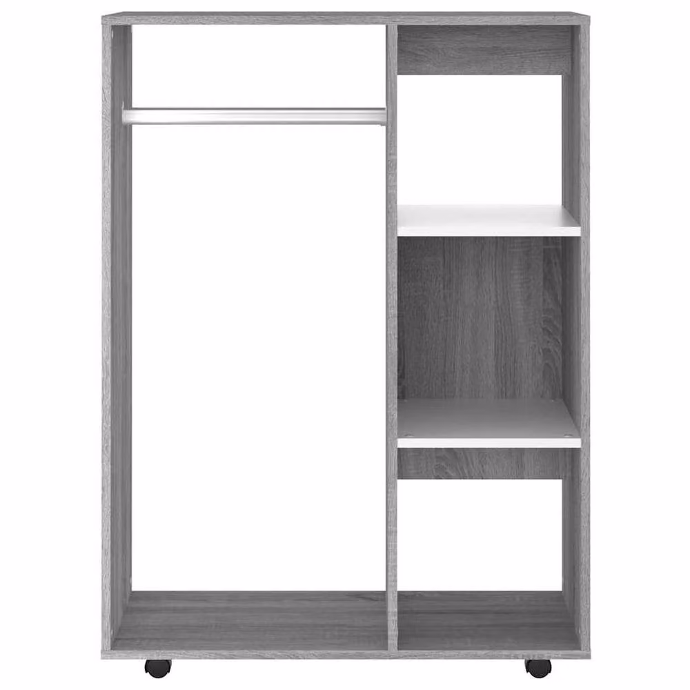 Berkfield Home Modern Grey Wardrobe with Internal Shelves and Hanging Rod, W/D/H: 80 x 40 x 110 cm – 4
