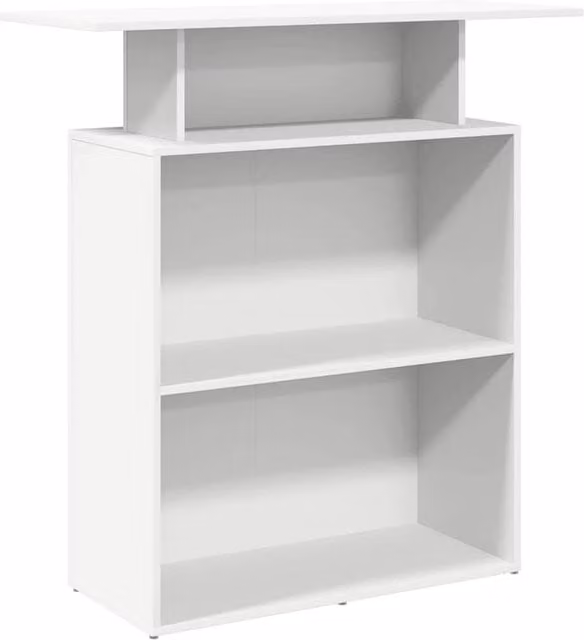 Berkfield Home White Reception Desk in Engineered Wood, W/D/H: 100 x 40 x 104 cm