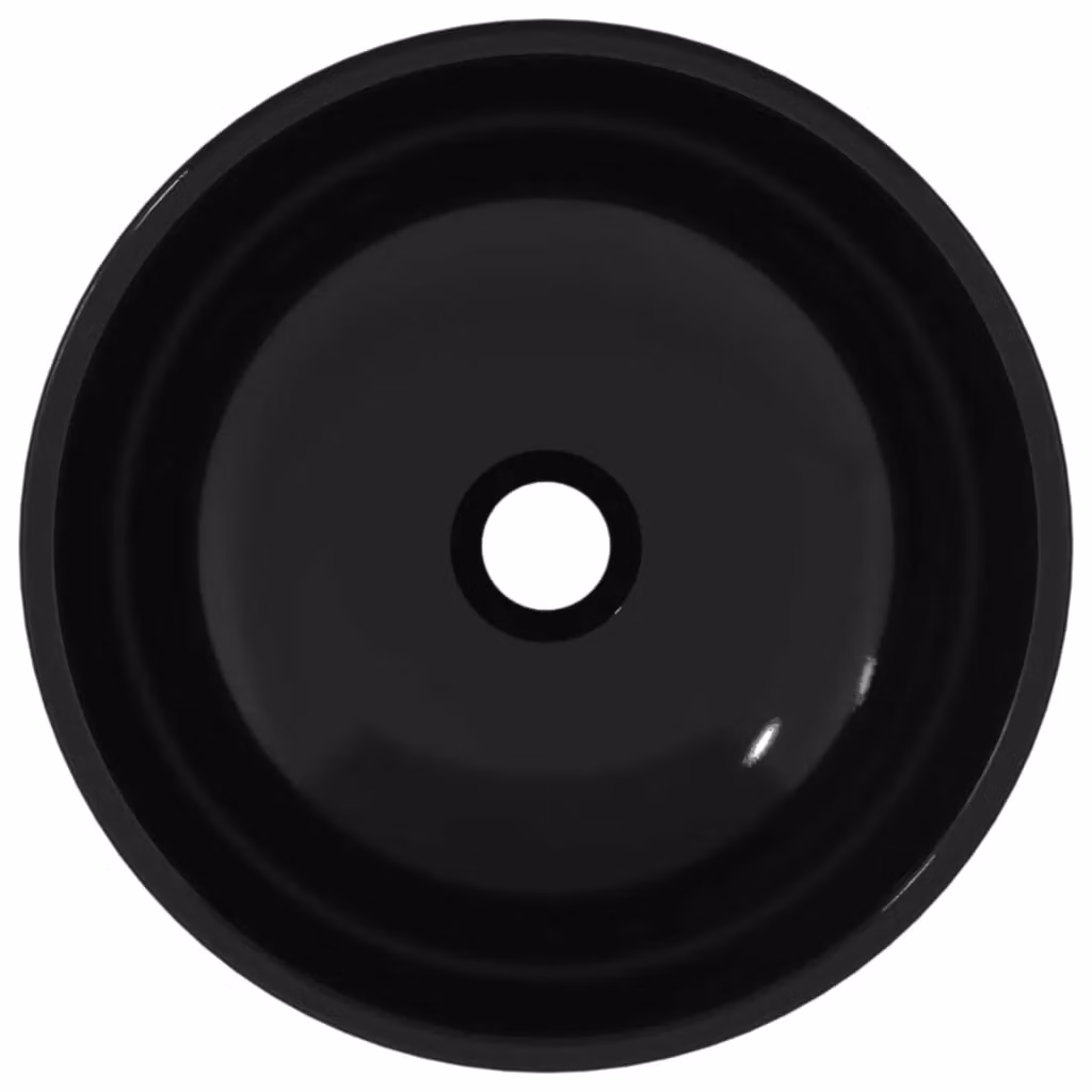 Berkfield Home Black Tempered Glass Basin W: 35 cm, H: 12 cm, D: 12 cm – 3