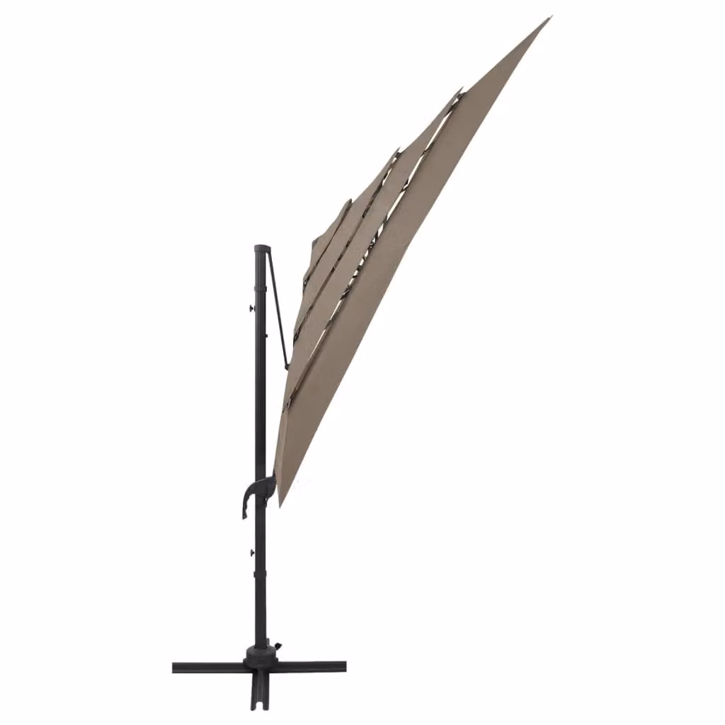 Berkfield Home 4-Tier Parasol with Aluminium Pole, Beige, W/D: 250 x 250 cm – 2