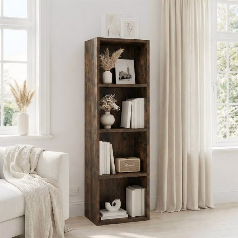 DHS Rustic 4 Shelf Cube Storage Unit Bookcase
