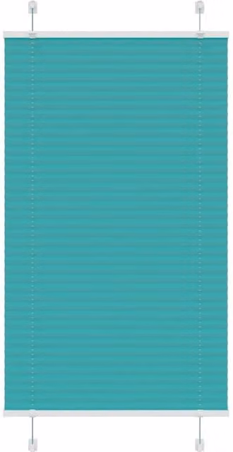 Berkfield Home Single Pleat Petrol Green Polyester Blind, W: 79.4 cm, H: 100 cm