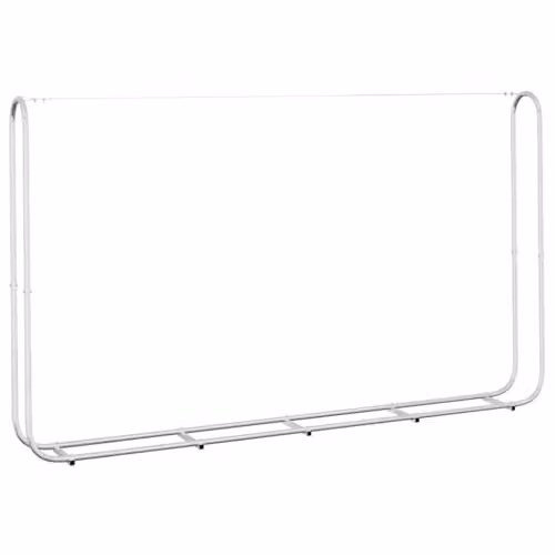 vidaXL Silver Galvanised Steel Firewood Rack, W/D/H: 250 x 25 x 150 cm