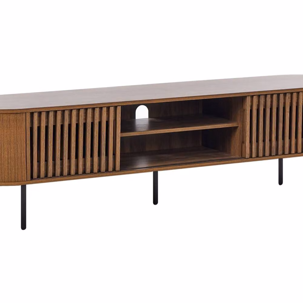 Wyld Haus Retro Brown MDF and Metal Media TV Stand – 2