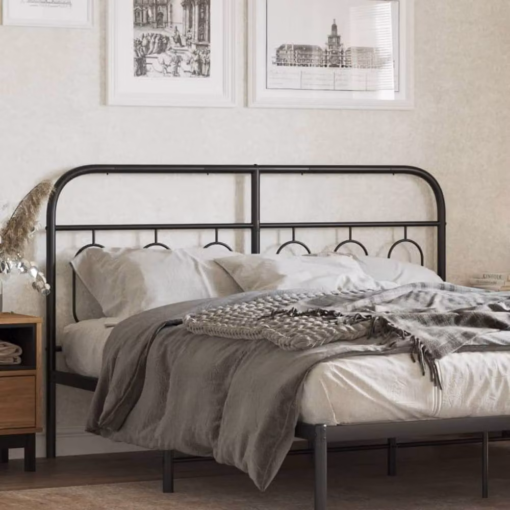 Berkfield Home Industrial Matt Black Metal Headboard, Width: 150 cm – 2
