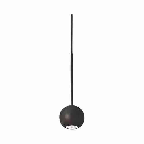 Ideal Lux Archimede Integrated LED Globe Pendant Ceiling Light in Black, 250Lm, 3000K Warm White