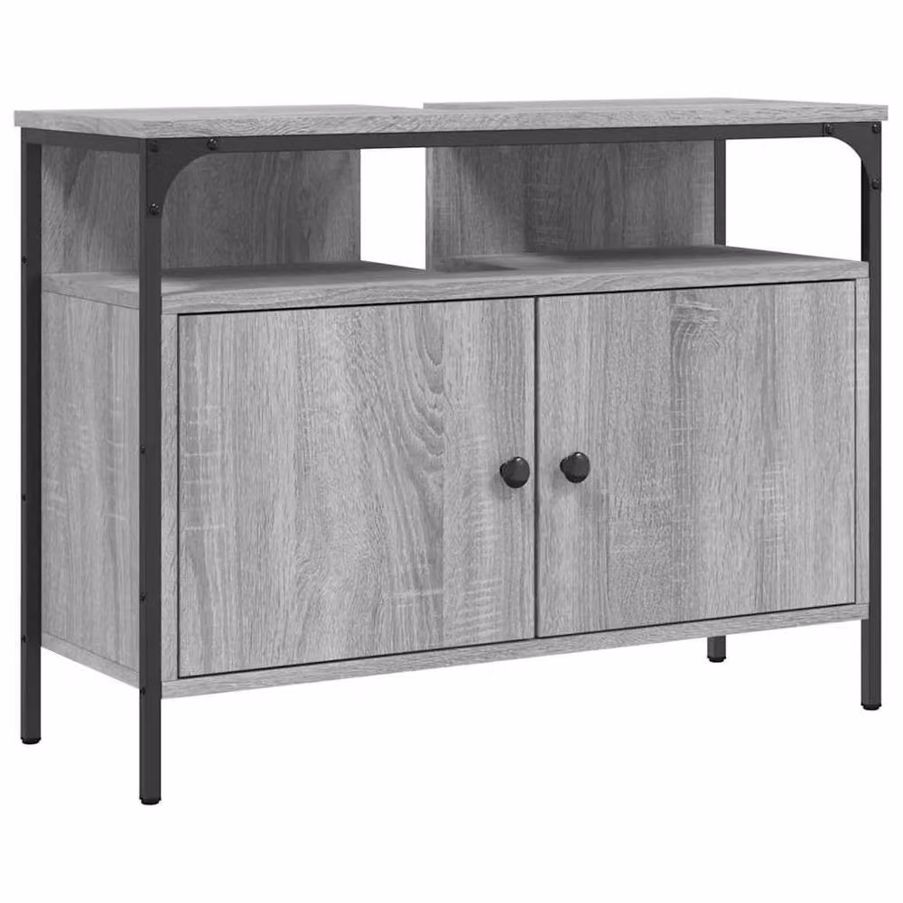 Berkfield Home Sturdy Bathroom Sink Cabinet in Grey Sonoma, W/D/H: 80 x 30 x 60 cm – 2