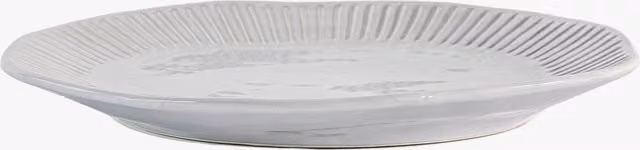 Perch & Parrow White Farmhouse Ridged Dinner Plate, Set of 4