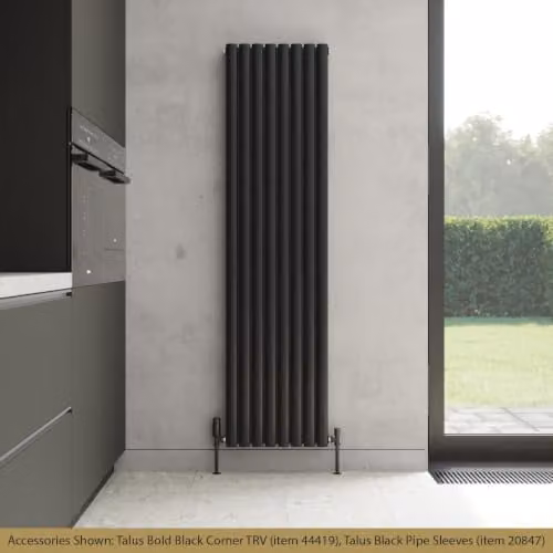 UK Radiators Omeara Black Elliptical Tube Vertical Designer Radiator, H 180 x W 46.4 cm – 3