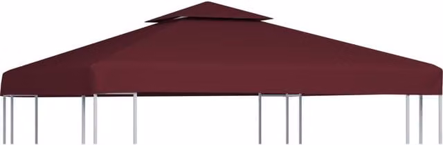 Berkfield Home 2-Tier Gazebo Top Cover in Red Polyester, 3 x 3 m