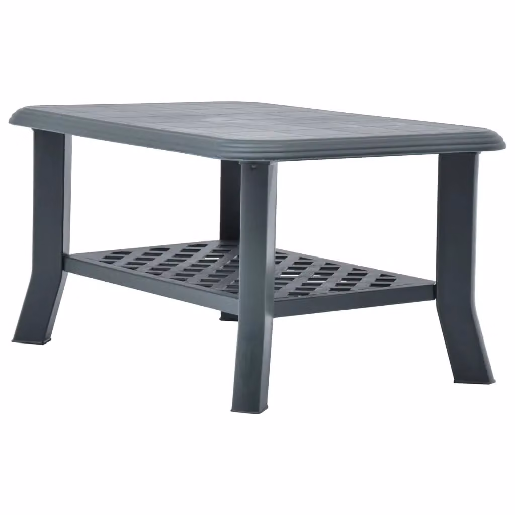 Berkfield Home Plastic Coffee Table in Green and Grey, W: 90 cm, D: 60 cm, H: 46 cm – 1