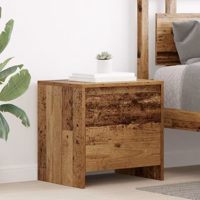 Berkfield Home Rustic Bedside Cabinet in Brown Engineered Wood