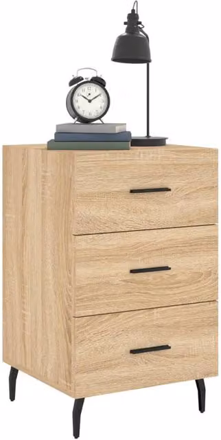 Berkfield Home Modern Bedside Cabinet in Sonoma Oak, Beige, W/D/H: 40 x 40 x 66 cm