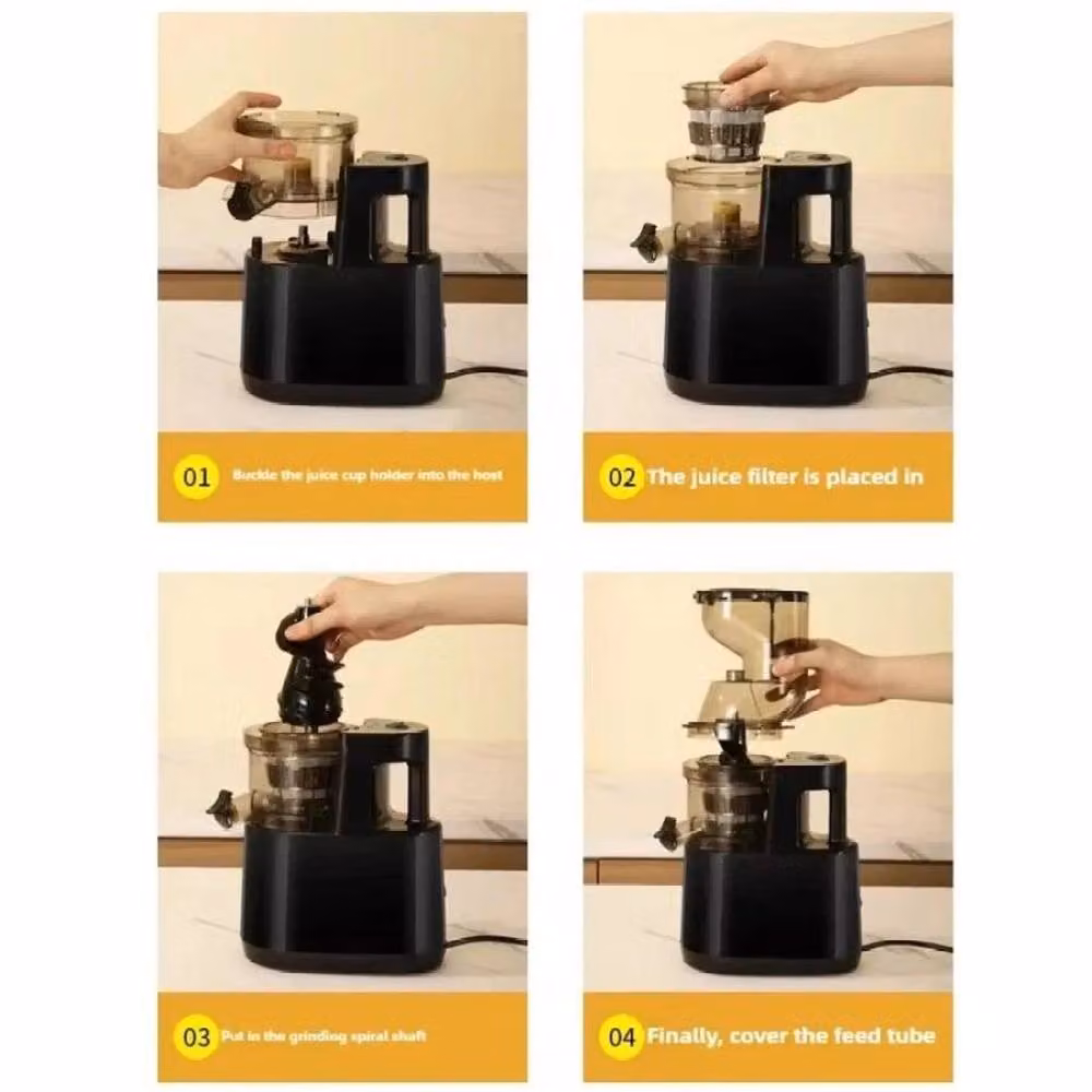 NESTLUNE Slow Juicer Electric Fruit Squeezer in Black – 3