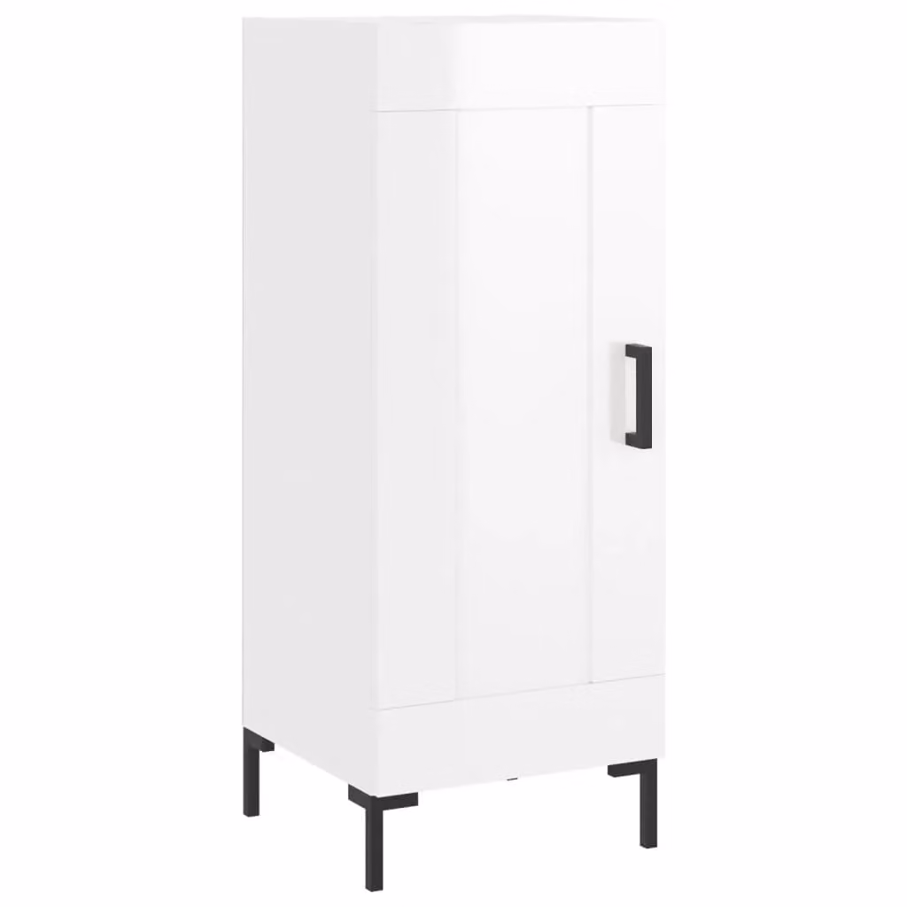 Berkfield Home Modern High Gloss White Sideboard, W/D/H: 34.5 x 34.0 x 90.0 cm – 2