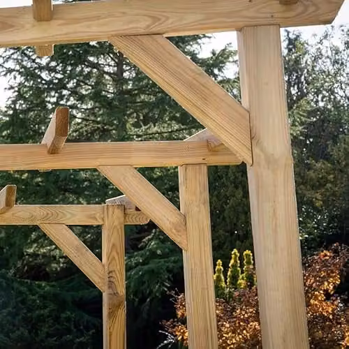 Forest Garden Hanbury Flat Top Arch in Brown Wood – 4