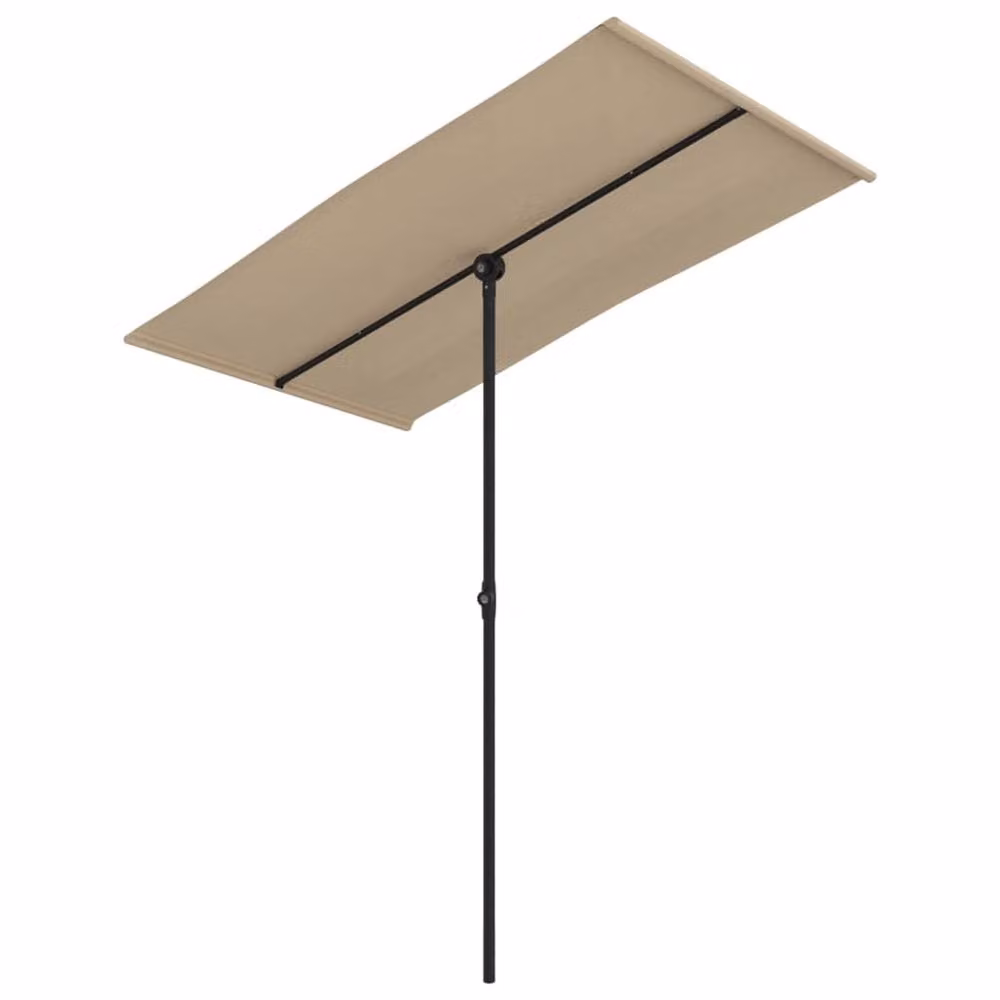 Berkfield Home Outdoor Parasol with Aluminium Pole, Beige, W: 180 cm, D: 110 cm – 2
