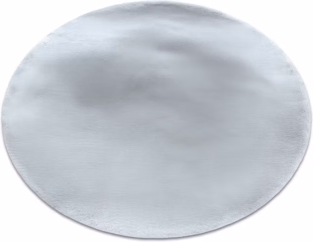 RugsX Teddy Round Faux Fur Rug in Silver, Diameter: 120 cm