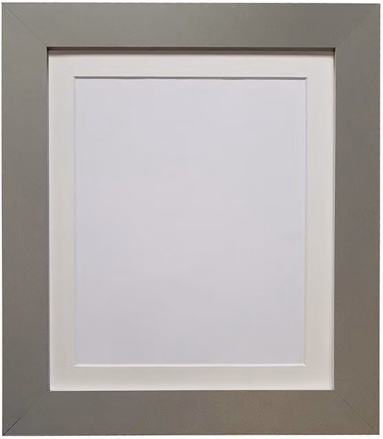 Frames & Mirrors 4U Metro Rectangular Picture Frame in Dark Grey with Ivory Mount for 18 x 12 cm Images