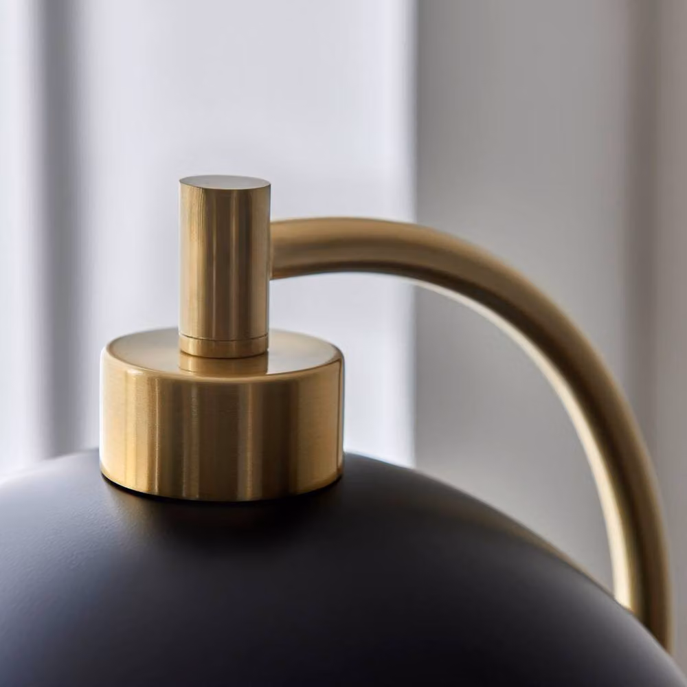 Netlighting Buchanan Floor Lamp in Matt Black and Antique Brass with Grey Marble Base, E27 – 4