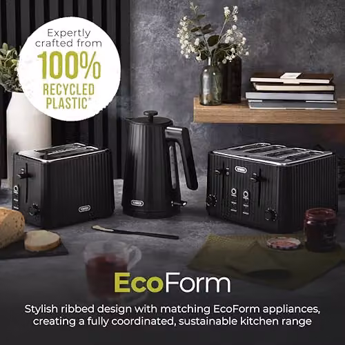 Tower EcoForm 1.7L 3kW Kettle in Black with Limescale Filter and Recycled Plastic Construction – 8