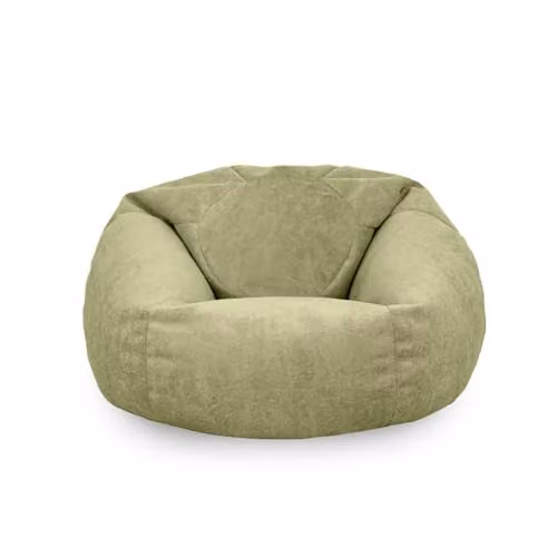rucomfy Velora Classic Adult Beanbag in Green Velvet with Removable Machine Washable Cover – 1