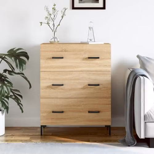 vidaXL Modern Sonoma Oak Sideboard in Brown, W/D/H: 69.5 x 34 x 90 cm – 2