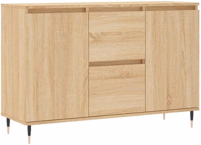 Berkfield Home Sonoma Oak Sideboard in Tan, W/D/H: 104 x 35 x 70 cm