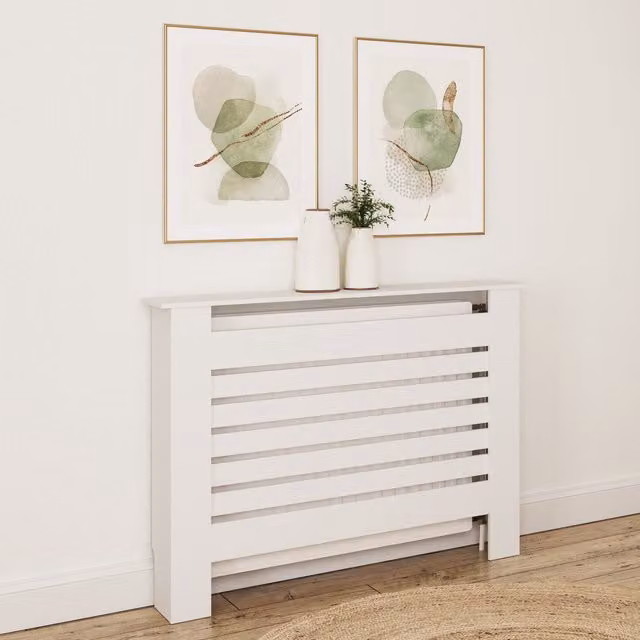 GFW Cleo Radiator Cover in White, Width: 111 cm