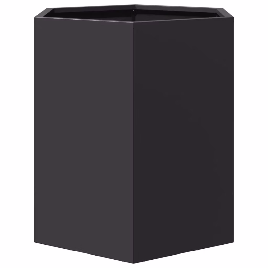Berkfield Home Garden Hexagon Steel Planter Set, 2 Pieces, Black, W: 46 cm, D: 40 cm, H: 45 cm – 5