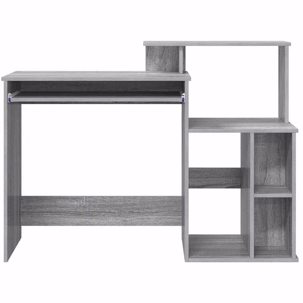 Berkfield Home Writing Desk with Storage in Grey, W/D/H: 120.5 x 44 x 88.5 cm – 4