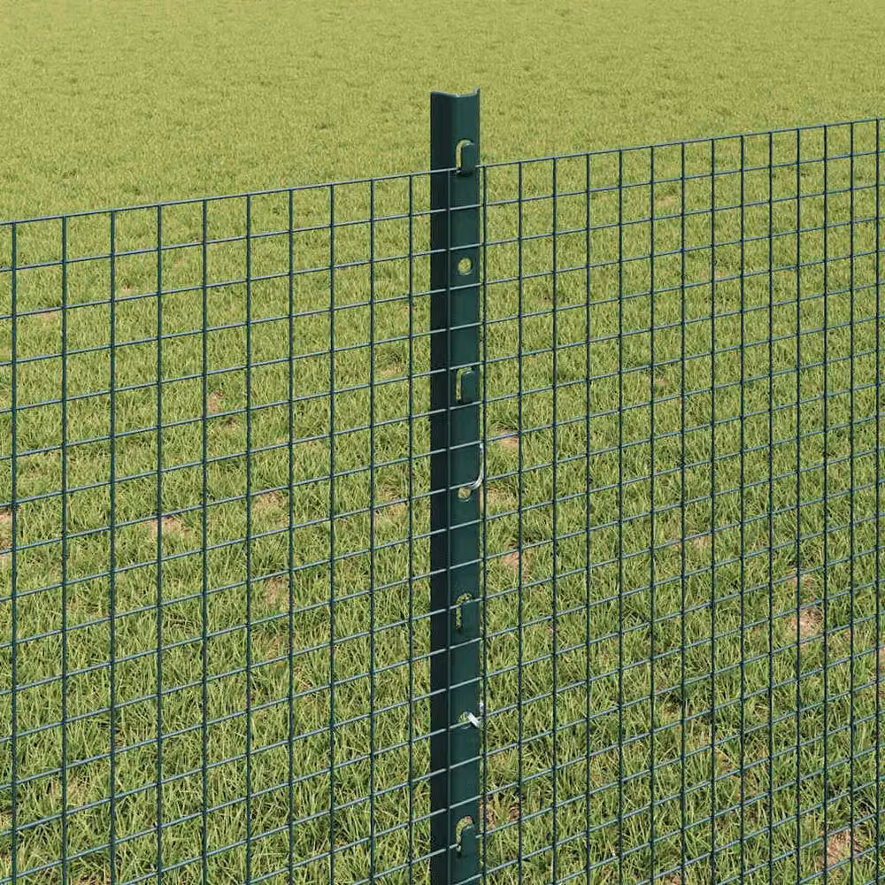 Berkfield Home Green Steel Welded Wire Fence with 5 U-Profile Posts, W: 10 m, H: 0.8 m – 3