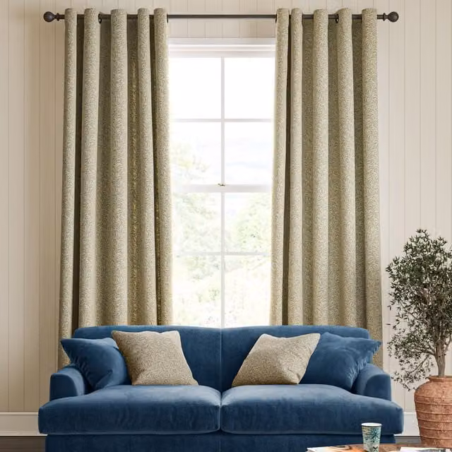William Morris Willow Bough Woven Made To Measure Blackout Curtains in Lichen Green and Gold