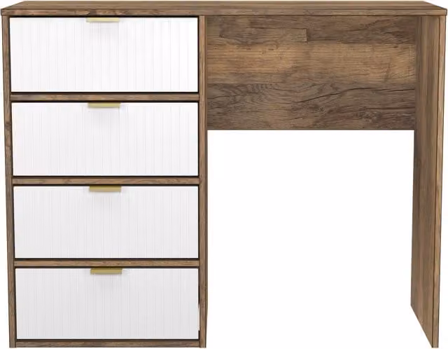 2 U Bexley Modern Geometric 4 Drawer Vanity in Gold and Multicolour – 1