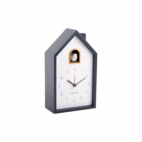 Zeller Present Karlsson Modern Cuckoo Wall Clock in Blue, W/D/H: 20 x 6 x 12 cm