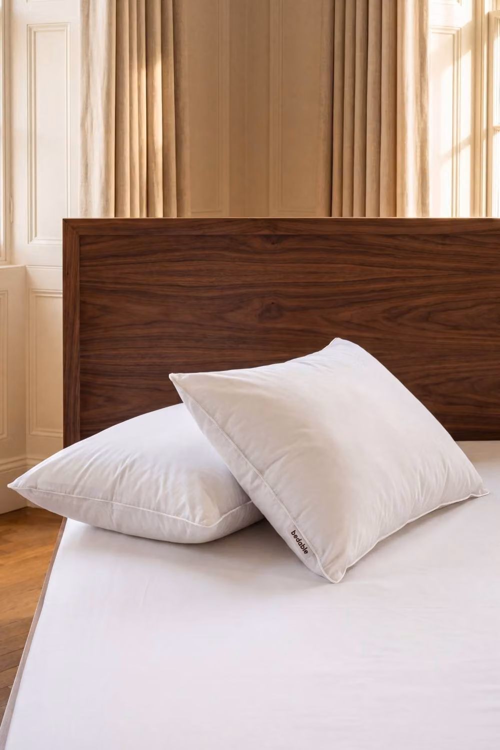 Bedable White Down-Feather Mix Pillow with Cotton Cover for Adults – 2