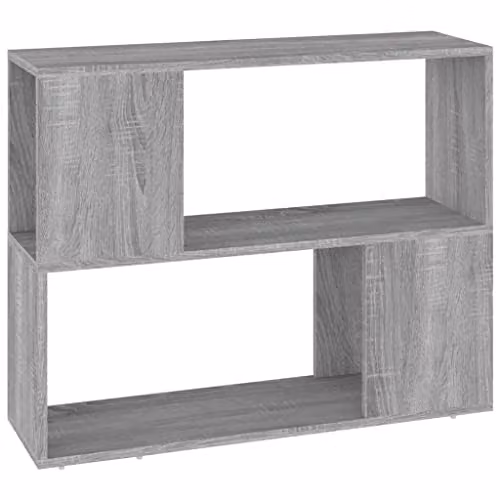 Revera Grey Sonoma Book Cabinet and Room Divider W: 80 cm, D: 24 cm, H: 63 cm
