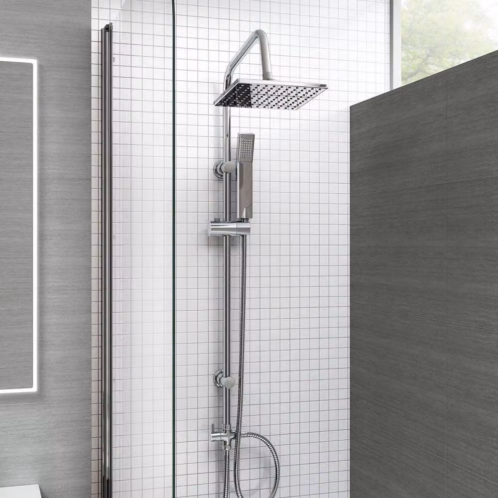 PAWNORA Exposed Thermostatic Bar Shower Set in Silver and Chrome – 2